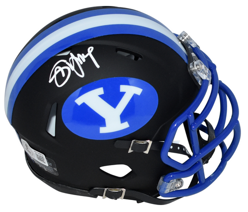 STEVE YOUNG AUTOGRAPHED BYU COUGARS BLACK SPEED MINI HELMET BECKETT