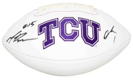 MICHAEL CRABTREE SIGNED TEXAS TECH RED RAIDERS WHITE LOGO FOOTBALL BECKETT