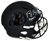 ROQUAN SMITH SIGNED BALTIMORE RAVENS 2026 BLACK FULL SIZE HELMET W/ AGENT 0