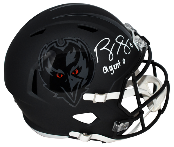 ROQUAN SMITH SIGNED BALTIMORE RAVENS 2026 BLACK FULL SIZE HELMET W/ AGENT 0