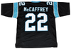 CHRISTIAN McCAFFREY AUTOGRAPHED CAROLINA PANTHERS #22 BLACK JERSEY JSA