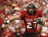 WES WELKER AUTOGRAPHED TEXAS TECH RED RAIDERS 8x10 PHOTO JSA