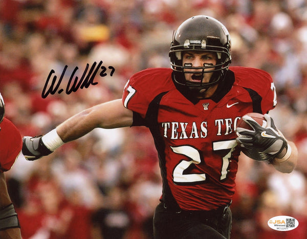 WES WELKER AUTOGRAPHED TEXAS TECH RED RAIDERS 8x10 PHOTO JSA