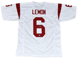 MAKAI LEMON AUTOGRAPHED USC TROJANS #6 WHITE JERSEY BECKETT