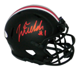 JUSTIN FIELDS AUTOGRAPHED OHIO STATE BUCKEYES ECLIPSE SPEED MINI HELMET BECKETT