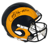 ISAAC BRUCE AUTOGRAPHED ST LOUIS RAMS FULL SIZE SPEED HELMET W/ HOF 20