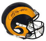 ISAAC BRUCE AUTOGRAPHED ST LOUIS RAMS FULL SIZE SPEED HELMET W/ HOF 20