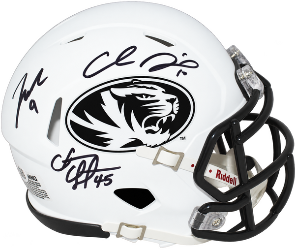CHASE DANIEL JEREMY MACLIN COFFMAN SIGNED MISSOURI TIGERS WHITE MINI HELMET JSA