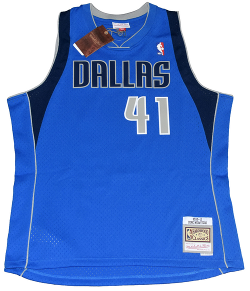 DIRK NOWITZKI SIGNED DALLAS MAVERICKS #41 MITCHELL & NESS JERSEY FANATICS