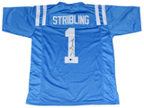 DE'ZHAUN STRIBLING SIGNED OLE MISS MISSISSIPPI REBELS #1 BLUE JERSEY BECKETT