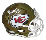 MARCUS ALLEN AUTOGRAPHED KANSAS CITY CHIEFS CAMO SPEED MINI HELMET BECKETT