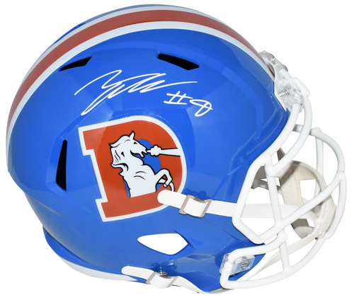 TALANOA HUFANGA SIGNED DENVER BRONCOS THROWBACK FULL SIZE SPEED HELMET BECKETT