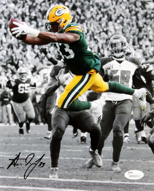 AARON JONES AUTOGRAPHED SIGNED GREEN BAY PACKERS 8x10 SPOTLIGHT PHOTO JSA