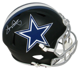TONY DORSETT SIGNED DALLAS COWBOYS FLAT BLACK FULL SIZE SPEED HELMET BECKETT