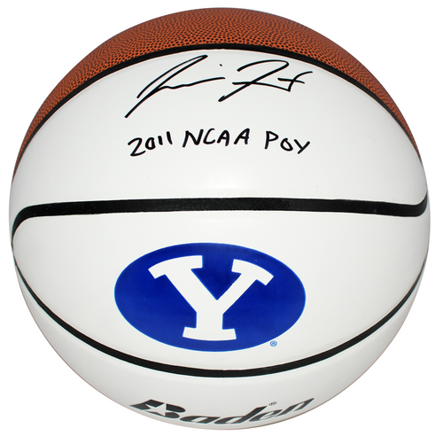 JIMMER FREDETTE AUTOGRAPHED BYU COUGARS LOGO BASKETBALL W/ 2011 NCAA POY