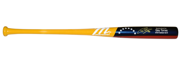 GLEYBER TORRES SIGNED DETROIT TIGERS MARUCCI VENEZUELA FLAG PLAYER BAT BECKETT