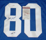 STEVE LARGENT SIGNED AUTOGRAPHED SEATTLE SEAHAWKS #80 BLUE JERSEY JSA W/ HOF 95