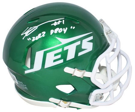 AHMAD SAUCE GARDNER SIGNED NEW YORK JETS ECLIPSE AUTHENTIC HELMET W/ 2022 DROY