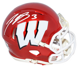 LEE EVANS AUTOGRAPHED WISCONSIN BADGERS FLASH SPEED MINI HELMET BECKETT