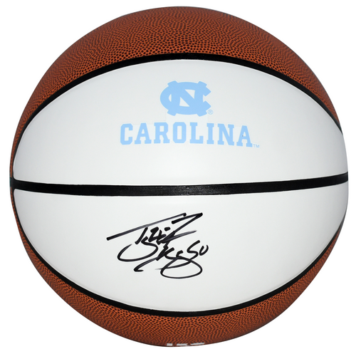 TYLER HANSBROUGH SIGNED NORTH CAROLINA TAR HEELS WHITE LOGO BASKETBALL BECKETT