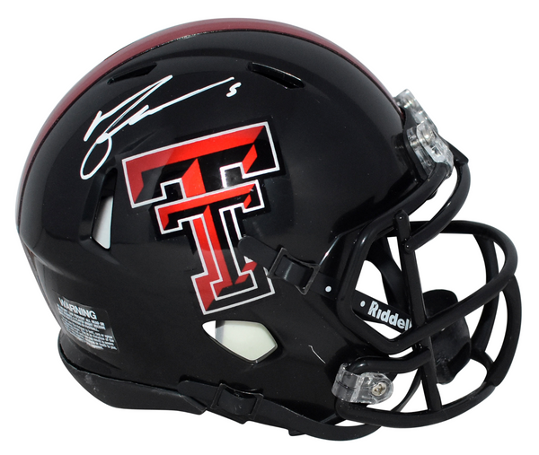 MICHAEL CRABTREE SIGNED TEXAS TECH RED RAIDERS SPEED MINI HELMET BECKETT
