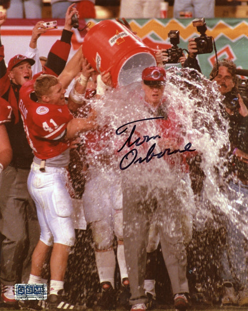 TOM OSBORNE AUTOGRAPHED SIGNED NEBRASKA CORNHUSKERS 8x10 PHOTO COA