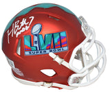 HARRISON BUTKER SIGNED KANSAS CITY CHIEFS SUPER BOWL 57 LVII SPEED MINI HELMET