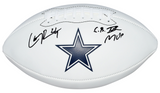 LARRY BROWN AUTOGRAPHED DALLAS COWBOYS WHITE LOGO FOOTBALL W/ SB XXX MVP