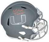 MALACHI TONEY SIGNED MIAMI HURRICANES SLATE FULL SIZE SPEED HELMET JSA