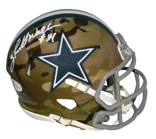 HERSCHEL WALKER SIGNED DALLAS COWBOYS CAMO SPEED MINI HELMET BECKETT