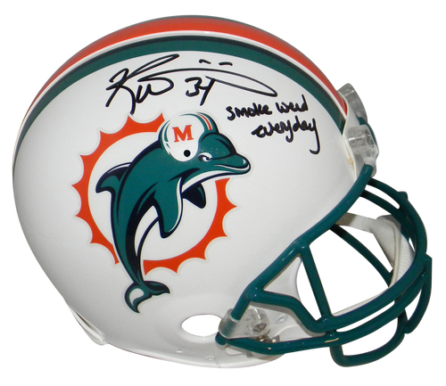 RICKY WILLIAMS SIGNED MIAMI DOLPHINS F/S PROLINE HELMET W/ SMOKE WEED EVERYDAY