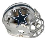 AMARI COOPER SIGNED AUTOGRAPHED DALLAS COWBOYS CHROME SPEED MINI HELMET JSA