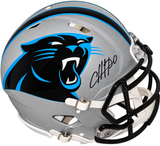CHUBA HUBBARD SIGNED CAROLINA PANTHERS AUTHENTIC SPEED HELMET BECKETT
