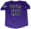 LARRY WALKER SIGNED COLORADO ROCKIES #33 PURPLE MAJESTIC JERSEY W/ HOF 2020