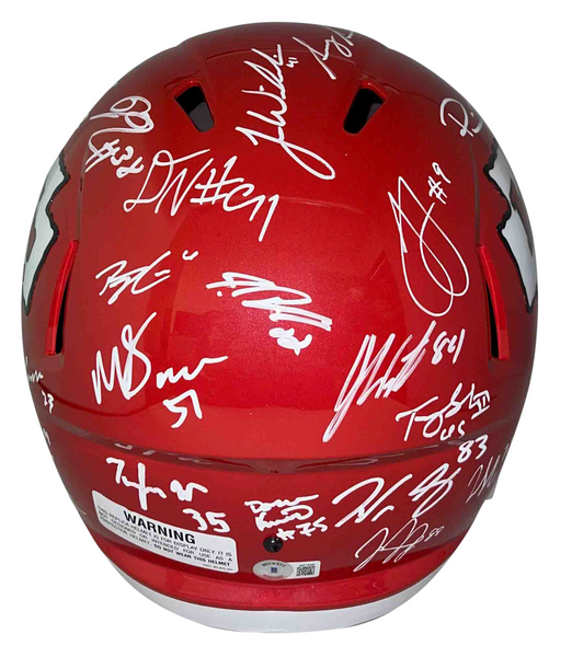 PATRICK MAHOMES TRAVIS KELCE ANDY REID CHIEFS SUPER BOWL LVII TEAM SIGNED HELMET