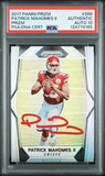 PATRICK MAHOMES SIGNED 2017 PANINI SILVER PRIZM ROOKIE #269 RC AUTO PSA 10