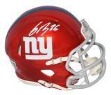 SAQUON BARKLEY SIGNED NEW YORK GIANTS FLASH SPEED MINI HELMET BECKETT