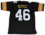 GEORGE KITTLE AUTOGRAPHED IOWA HAWKEYES #46 BLACK JERSEY BECKETT