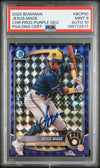 JESUS MADE SIGNED 2025 BOWMAN CHROME 1ST RC PURPLE GEOMETRIC /250 PSA 9 AUTO 10