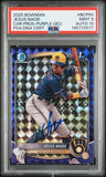JESUS MADE SIGNED 2025 BOWMAN CHROME 1ST RC PURPLE GEOMETRIC /250 PSA 9 AUTO 10