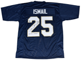 RAGHIB ROCKET ISMAIL SIGNED NOTRE DAME IRISH #25 NAVY JERSEY W/ 88 NATL CHAMPS