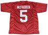 DARREN McFADDEN SIGNED ARKANSAS RAZORBACKS #5 CARDINAL JERSEY W/ RUN DMC