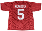 DARREN McFADDEN SIGNED ARKANSAS RAZORBACKS #5 CARDINAL JERSEY W/ RUN DMC