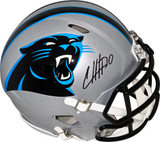 CHUBA HUBBARD SIGNED CAROLINA PANTHERS FULL SIZE SPEED HELMET BECKETT
