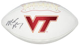 MICHAEL VICK AUTOGRAPHED VIRGINIA TECH HOKIES WHITE LOGO FOOTBALL COA