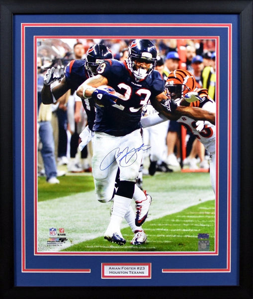 ARIAN FOSTER AUTOGRAPHED HOUSTON TEXANS 16x20 FRAMED PHOTO COA