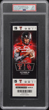 PATRICK MAHOMES SIGNED 2016 TEXAS TECH TICKET VS OU NCAA RECORD PSA 9 AUTO 10