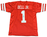 TANK DELL AUTOGRAPHED HOUSTON COUGARS #1 RED JERSEY BECKETT