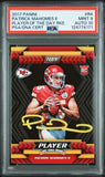 PATRICK MAHOMES SIGNED 2017 PANINI PLAYER OF THE DAY ROOKIE PSA 9 AUTO 10