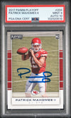 PATRICK MAHOMES SIGNED 2017 PANINI PLAYOFF ROOKIE RC #204 PSA 9 AUTO 10